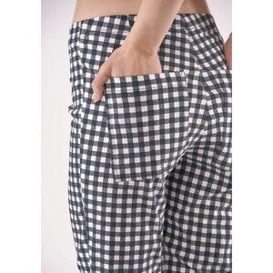 RUNDHOLZ BLACK LABEL Straight Leg Gingham Pants Abstract Minimalist - Size XS